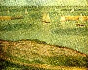Georges Seurat fiskeflottan utanfor port Spain oil painting artist